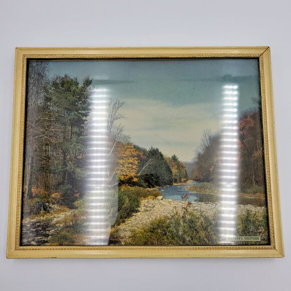 Vintage Metal Picture Frame Nature’s Solitude Photo Read - Picture 1 of 8